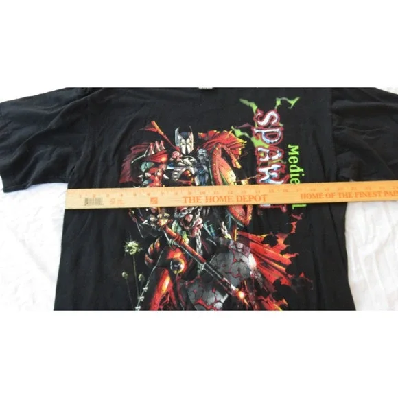 VTG Medieval‎ Spawn Todd McFarlane 1997 Giant Black Cotton T-Shirt Size Lg, NWOT